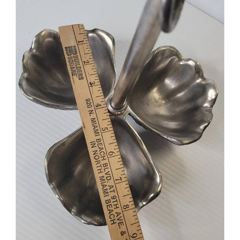Pottery Barn Clam Shell Triple Condiment Server Ocean Beach Coastal‎ RARE Unique